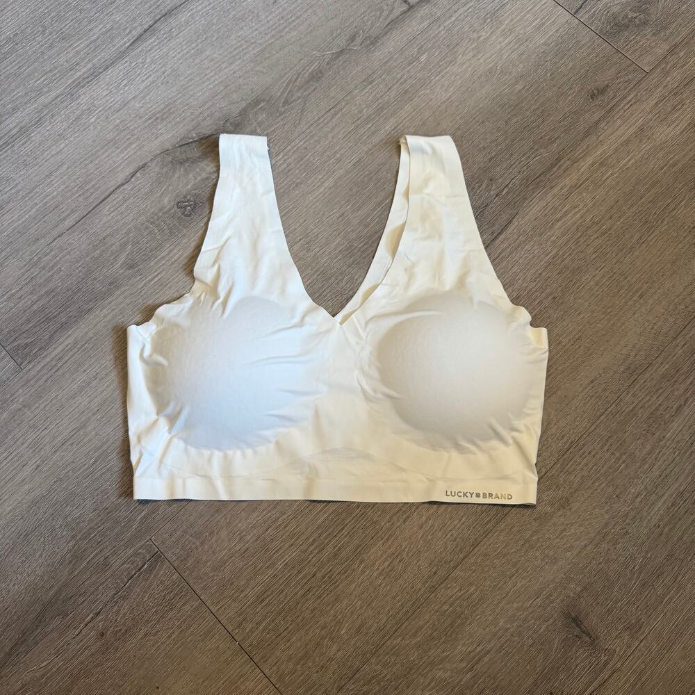 Lucky Brand Molded Bralette Cream Size 1X | Nylon Spandex